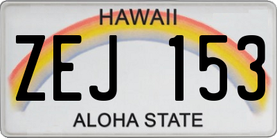 HI license plate ZEJ153