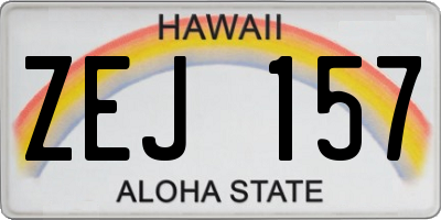HI license plate ZEJ157