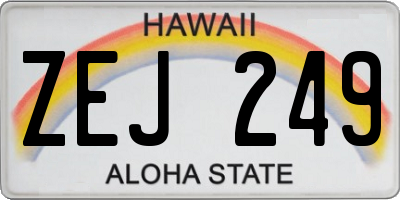 HI license plate ZEJ249