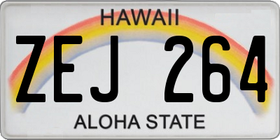 HI license plate ZEJ264
