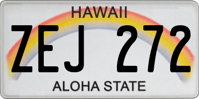 HI license plate ZEJ272