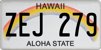 HI license plate ZEJ279