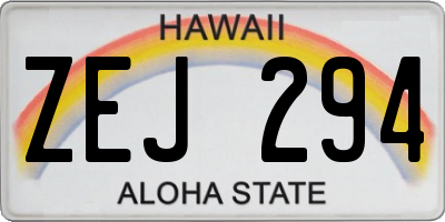 HI license plate ZEJ294