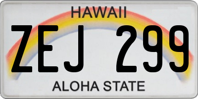 HI license plate ZEJ299