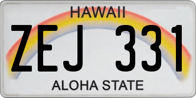 HI license plate ZEJ331
