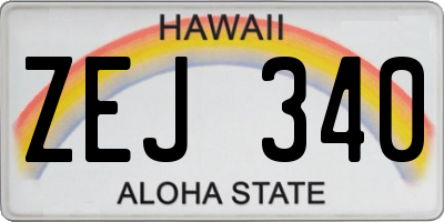 HI license plate ZEJ340