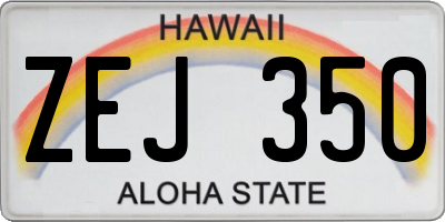HI license plate ZEJ350