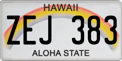 HI license plate ZEJ383