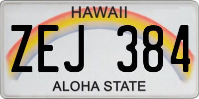 HI license plate ZEJ384