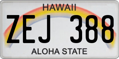 HI license plate ZEJ388