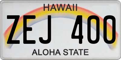HI license plate ZEJ400