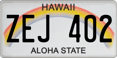 HI license plate ZEJ402