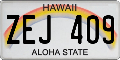HI license plate ZEJ409