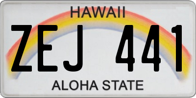HI license plate ZEJ441