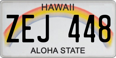 HI license plate ZEJ448