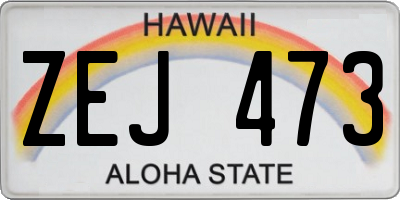 HI license plate ZEJ473