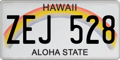 HI license plate ZEJ528