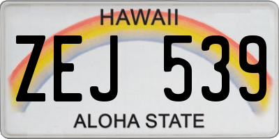 HI license plate ZEJ539