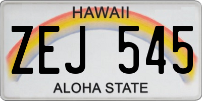 HI license plate ZEJ545