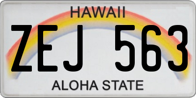 HI license plate ZEJ563
