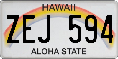 HI license plate ZEJ594