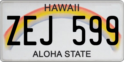 HI license plate ZEJ599
