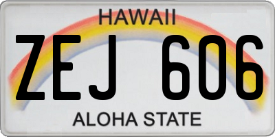 HI license plate ZEJ606
