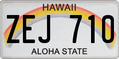 HI license plate ZEJ710