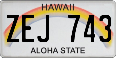HI license plate ZEJ743