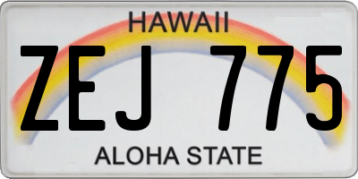 HI license plate ZEJ775