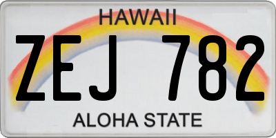 HI license plate ZEJ782