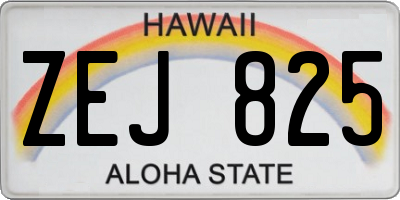HI license plate ZEJ825