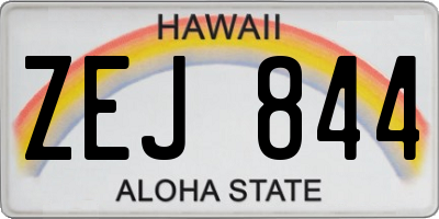 HI license plate ZEJ844