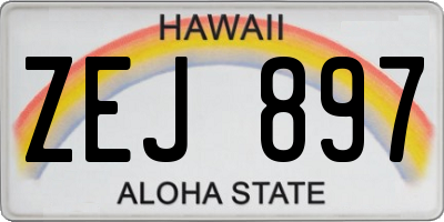 HI license plate ZEJ897