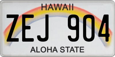 HI license plate ZEJ904