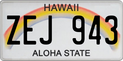 HI license plate ZEJ943