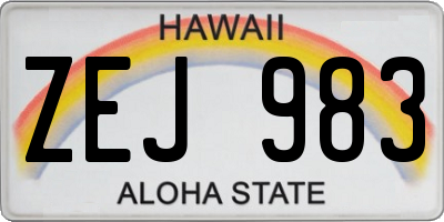 HI license plate ZEJ983