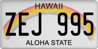HI license plate ZEJ995