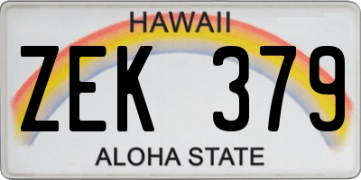 HI license plate ZEK379