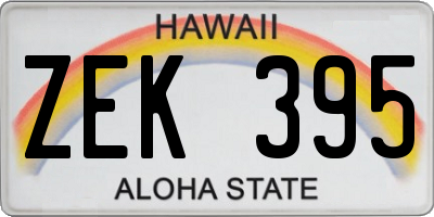 HI license plate ZEK395