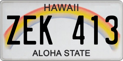 HI license plate ZEK413
