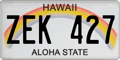HI license plate ZEK427