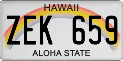 HI license plate ZEK659