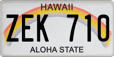 HI license plate ZEK710