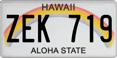 HI license plate ZEK719