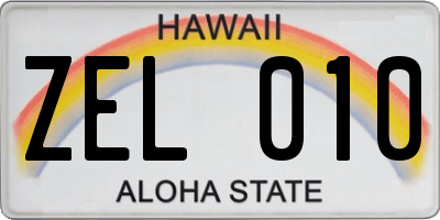 HI license plate ZEL010