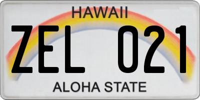 HI license plate ZEL021