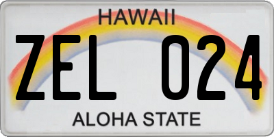 HI license plate ZEL024