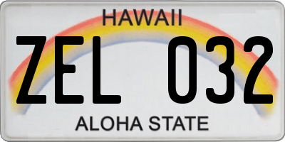 HI license plate ZEL032