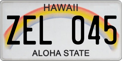 HI license plate ZEL045